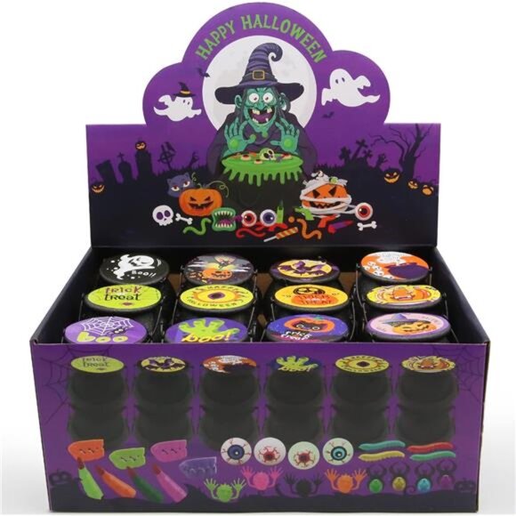 144-Piece Halloween Party Favors: 24-Pack Prefilled Plastic Witch Cauldrons - Picture 5 of 7